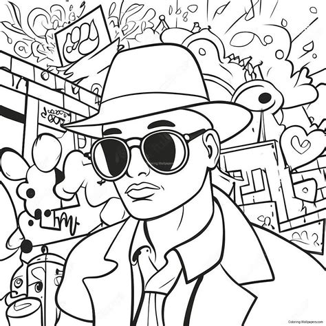 Colorful Gangster Graffiti Wall Coloring Page (1351-1106)
