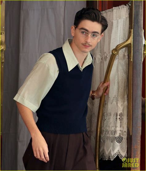 Timothee Chalamet Sports Tiny Mustache & Glasses as He Begins Filming ...