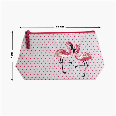 Buy PINAKEN Flamingo Blush Multicolour Printed Cosmetic Bag from ...
