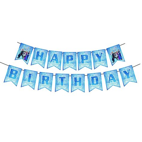 Buy Frozen Birthday Party Supplies Happy Birthday Banner for Frozen ...