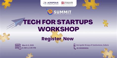 Tech for Startup Workshop, Acropolis Group Of Institutions, Indore, 8 ...
