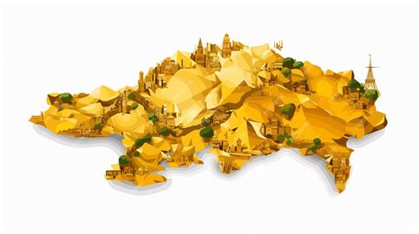 Golden Brazil Map Cartoon Vector Illustration | Premium AI-generated vector