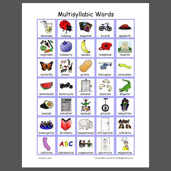 Multisyllabic Words!