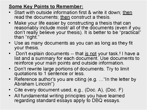 Image result for DBQ Writing Tips