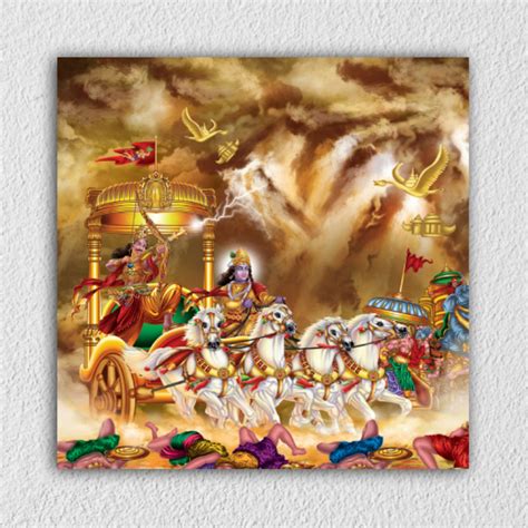 Mahabharat Krishna Arjuna Canvas – Myindianthings