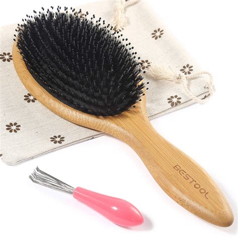 BESTOOL Hair Brush, Antistatic Boar Bristles, Hair Brush with Nylon ...