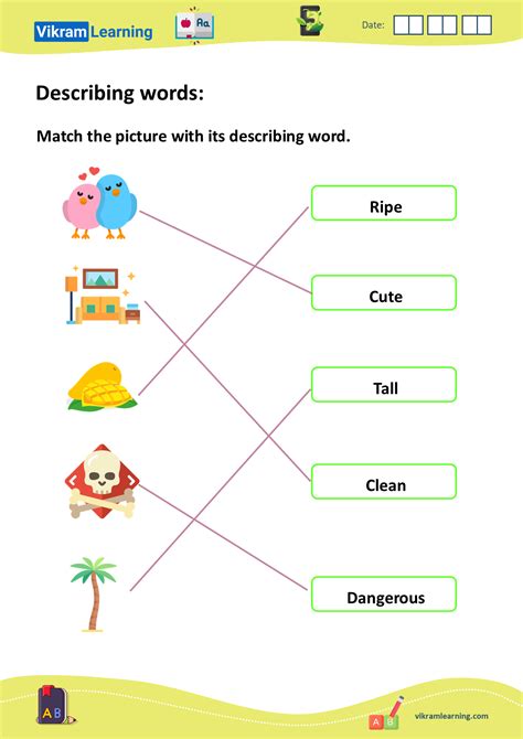 Descriptive Words Worksheet 的图像结果
