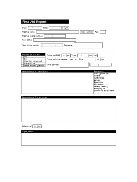 Image result for First Aid Introduction Narrative Reprt