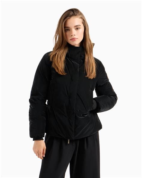 Velour effect fabric jacket with hood | Armani Exchange