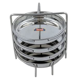 Ferum Dhokla/Thatte Idli Stand - 4 Plates Small Size | Suitable for 5-L ...