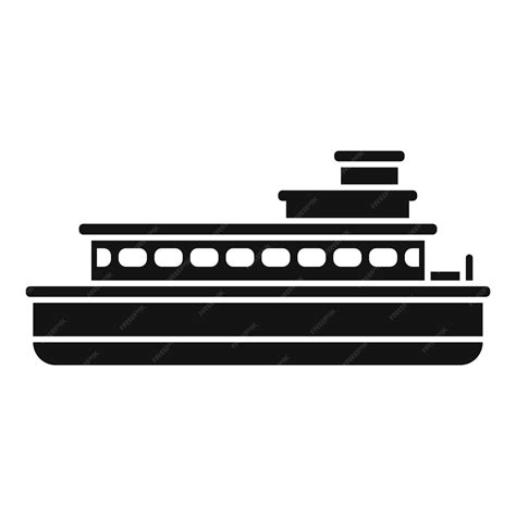 Water ferry boat icon simple vector river ship sea steamboat | Premium ...
