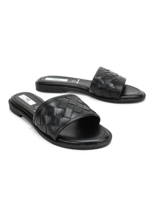 Pure Leather Basket Weave Sandals