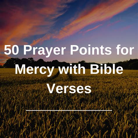 50 Prayer Points for Mercy with Bible Verses