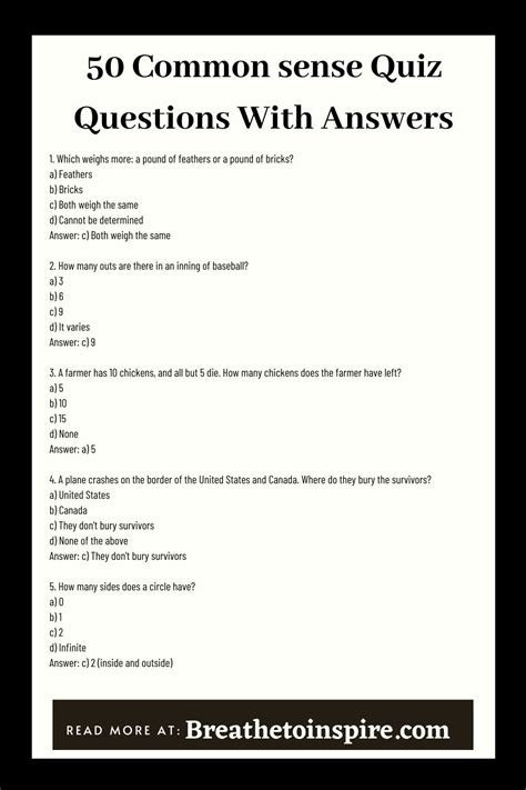 Image result for Common-Sense Questions with Answers