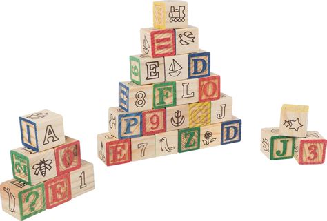 Buy Hey! Play! ABC and 123 Wooden Blocks- Alphabet Letters and Numbers ...