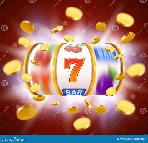 Golden Slot Machine with Flying Golden Coins Wins the Jackpot. Big Win ...