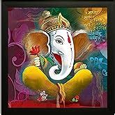 SAF Ganesha UV Coated Framed Religious Painting For Home Decorative (12 ...