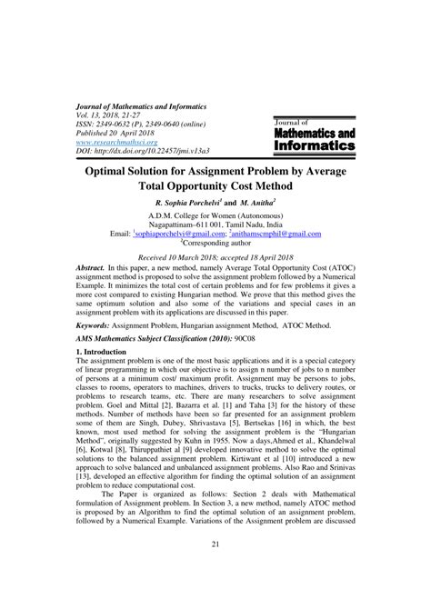 Image result for Unique Vs. Multiple Optimal Solutions Assignment Problems PDF