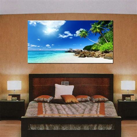 999STORE Wooden Framed Large Printed sea Beach Canvas Painting for ...