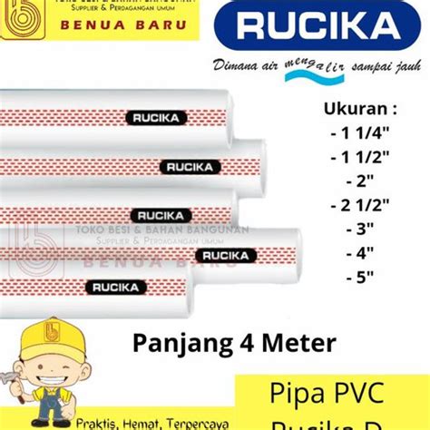Jual ANS Pipa Rucika D / Pipa Air Rucika D / Wavin Putih PVC Tipe D 1 2 ...
