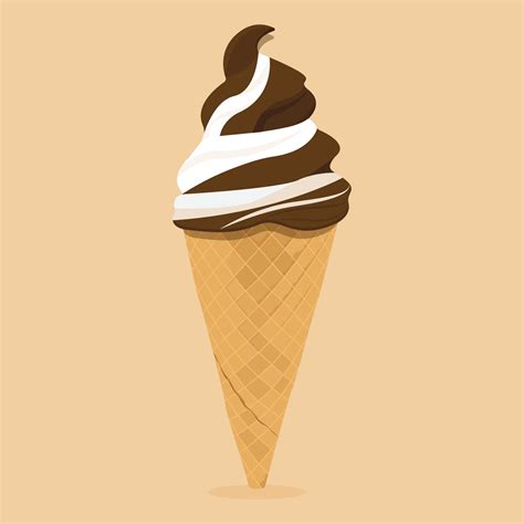 vector ice cream cone mix of vanilla and chocolate flavors 17241685 ...