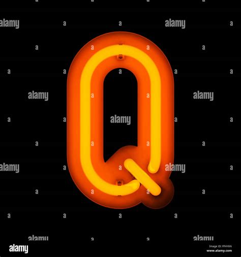 Neon Letter Q from neon alphabet collection isolated on black Stock Photo - Alamy