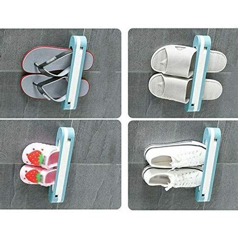 HEMJEX Plastic Multi Foldable Waterproof Bathroom Slippers Shelf Holder ...