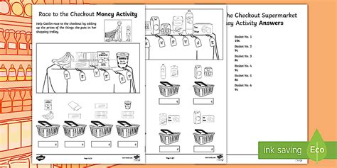 Race to the Checkout Money Addition Worksheet / Worksheet