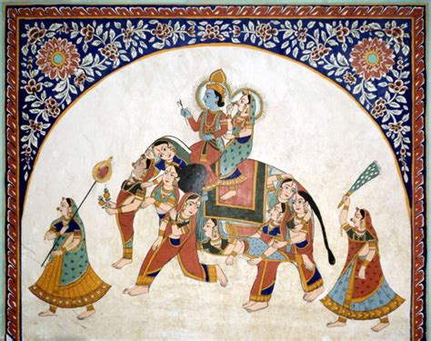 Radha And Krishna on Elephant Made of Lady Figures (Nari Kunjar ...