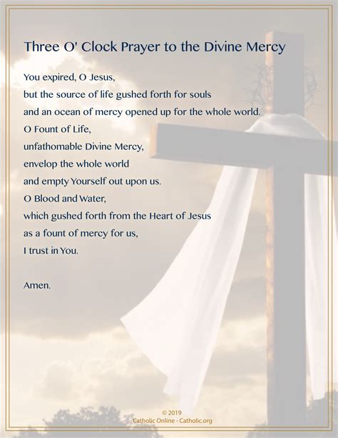 Three O’ Clock Prayer to the Divine Mercy (Sacred Heart of Jesus) (FREE ...