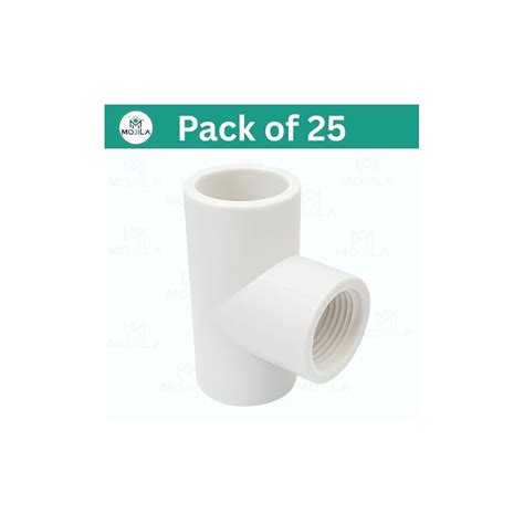 UPVC Threaded Tee 1/2 Inch | 3 Way Pipe Connector Pack 25