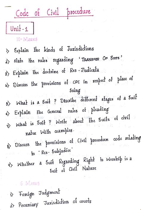 CPC Unit 1: Jurisdictions, Suits, and Pleading Rules Explained - Studocu
