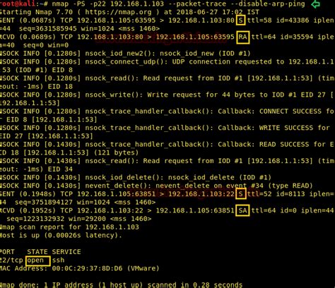 Understanding Nmap Packet Trace