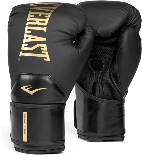 Everlast Elite 2 Boxing Gloves, Black/Gold 16 oz. - Walmart.com