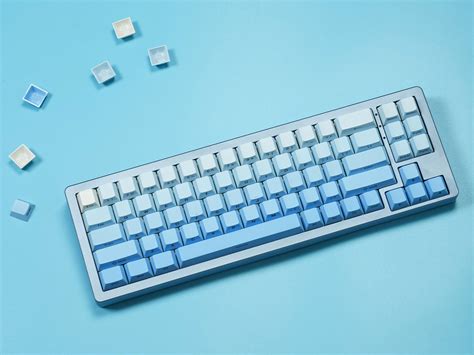 Sky Blue Gradient Backlit Cherry PBT Keycaps – CuriosityCaps