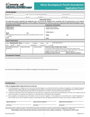 Fillable Online Minor Development Permit Amendment Application Form Fax ...
