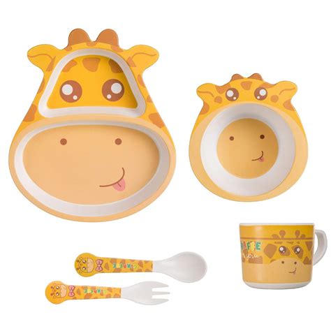 DUNGRANI ENTERPRISE Eco-Friendly Bamboo Fibre Kids 5 Pc Dinner Set ...