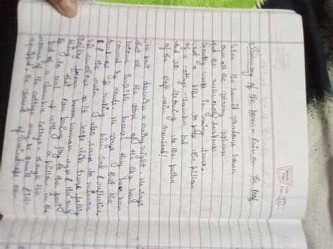 class 9 english summary for rain on the roof - Brainly.in