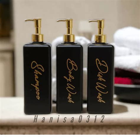 Jual BOTOL SABUN CAIR PUMP 500ML HITAM DOFF KOTAK LUXURY GOLD - Luxury ...