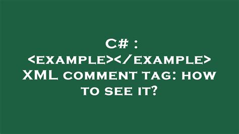 Example of Coding Using the Comment Tag 的图像结果