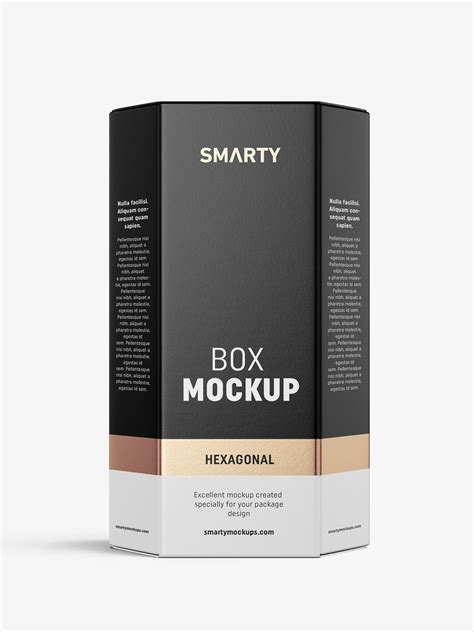 Hexagonal box mockup / white - metallic - kraft - Mockups Design