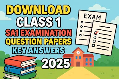 Class 1 SA1 Examination Question Papers, Key Answers and Blueprint 2025 ...