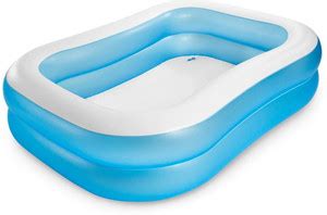 Tiny Tales Intex 57180 Rectangular Swimming Pool, White Blue With Free ...