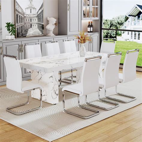 Dining Room Marble Table And Chairs