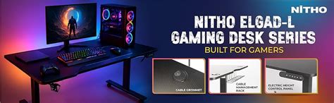 NiTHO ELGAD-L Large Gaming Desk | Electric Height Adjustable Computer ...