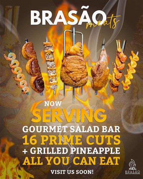 Menu at Brasão Brazilian Steakhouse, San Antonio, I-10