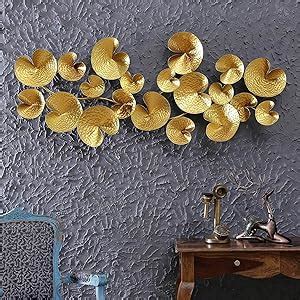 Collectible India Metal Design 3D Golden Abstract Flower Wall Art ...