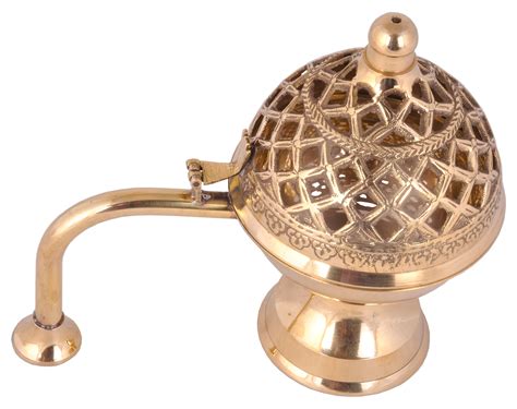 100% Pure Brass Dhuna Loban |Brass Dhoop Dani with Lid| Incense Dhup B ...