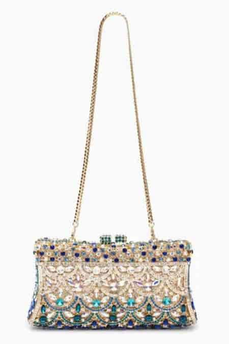 Buy Multi Color Diamond Aubrielle Encrusted Clutch Bag by Pine and Drew ...