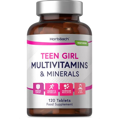 Multivitamin Tablets For Teen Girls 120 Count 15 Essential Nutrients ...